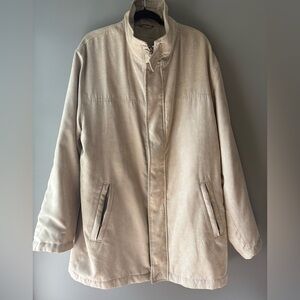 Bellasoft size XXL Beige Jacket, zip up and button up, suede feel, oversized